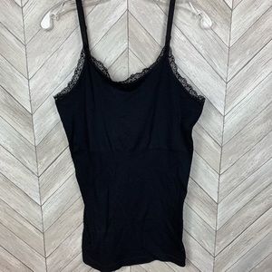 Black lace trim tank top/undershirt